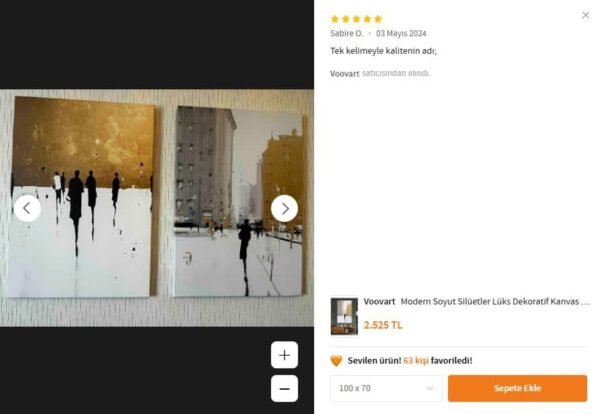 Modern Art Silüetler Dekoratif Kanvas Tablo - VOOV1994