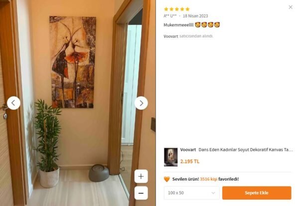 1 Dans Eden Kadınlar Soyut Dekoratif Kanvas Tablo - VOOV2110