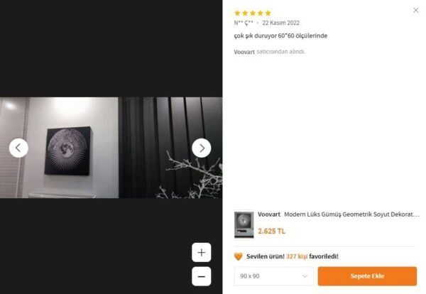 Modern Lüks Gümüş Geometrik Soyut Dekoratif Kanvas Tablo - VOOV2281