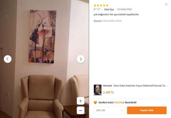 1 Dans Eden Kadınlar Soyut Dekoratif Kanvas Tablo - VOOV2110