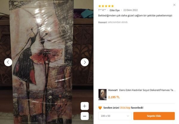 1 Dans Eden Kadınlar Soyut Dekoratif Kanvas Tablo - VOOV2110