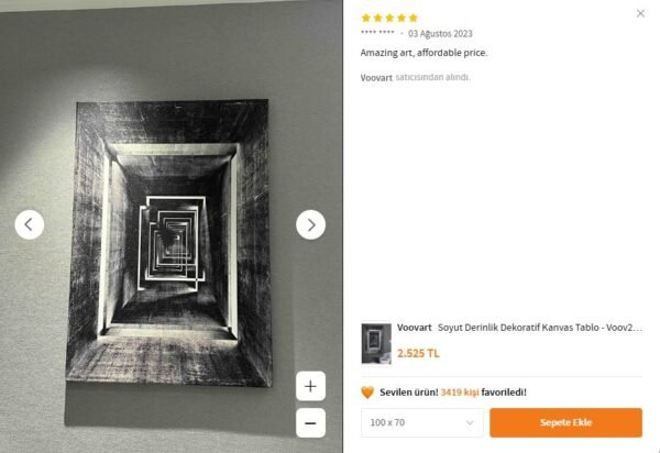 Soyut Derinlik Dekoratif Kanvas Tablo - VOOV2119