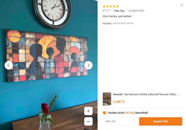 1 My Abstract Family Dekoratif Kanvas Tablo -VOOV2731