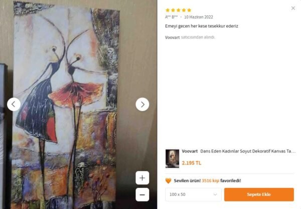 1 Dans Eden Kadınlar Soyut Dekoratif Kanvas Tablo - VOOV2110