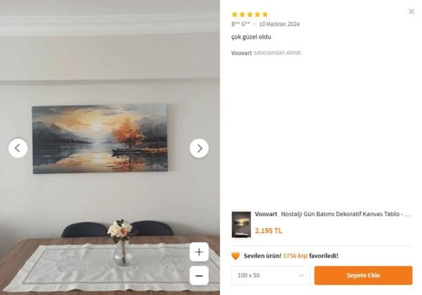 Nostalji Gün Batımı Dekoratif Kanvas Tablo - VOOV2567