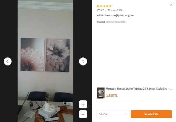 Kanvas Duvar Tablosu 2'li Canvas Tablo Seti - VOOV4234