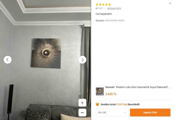 Modern Lüks Altın Geometrik Soyut Dekoratif Kanvas Tablo - VOOV1934