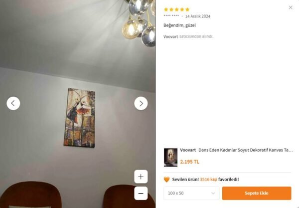 1 Dans Eden Kadınlar Soyut Dekoratif Kanvas Tablo - VOOV2110