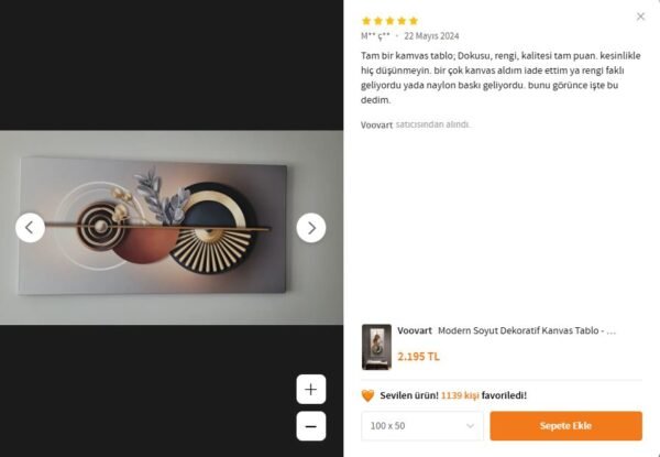 Modern Soyut Dekoratif Kanvas Tablo - VOOV2353