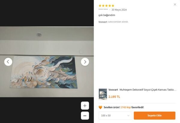 Muhteşem Dekoratif Soyut Çiçek Kanvas Tablo - VOOV2437