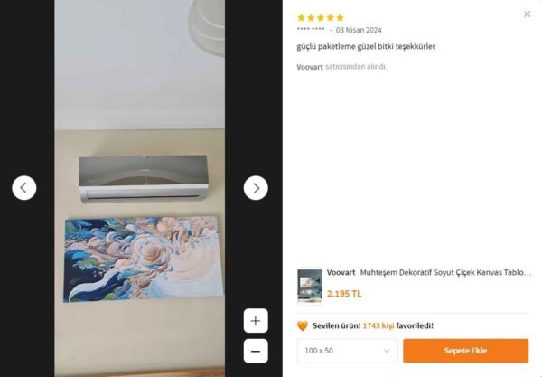 Muhteşem Dekoratif Soyut Çiçek Kanvas Tablo - VOOV2437