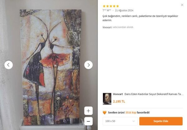 1 Dans Eden Kadınlar Soyut Dekoratif Kanvas Tablo - VOOV2110