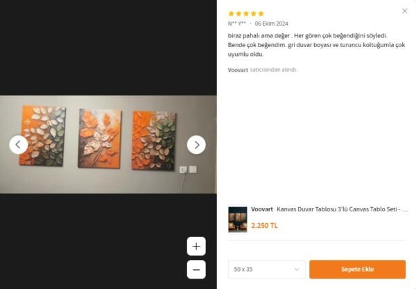 Kanvas Duvar Tablosu 3'lü Canvas Tablo Seti - VOOV4192