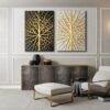 Modern Ağaç Dalları 2'li Set Dekoratif Kanvas Tablo - VOOV1069
