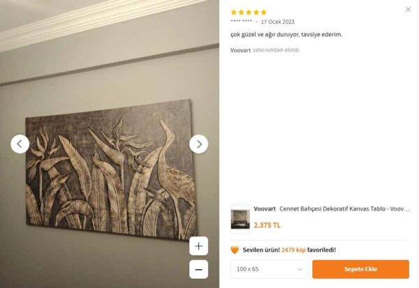 Cennet Bahçesi Dekoratif Kanvas Tablo - VOOV1149