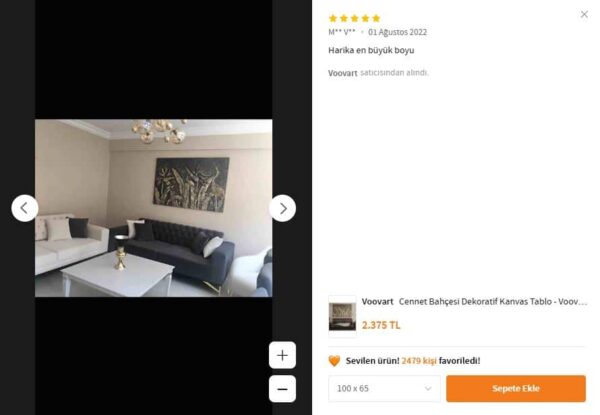 Cennet Bahçesi Dekoratif Kanvas Tablo - VOOV1149