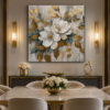 Golden Magnolia Dekoratif Kanvas Tablo - VOOV1447