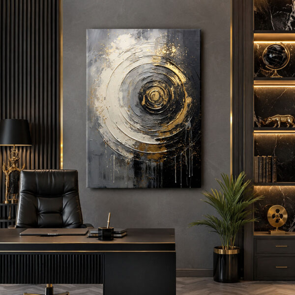 Golden Orbit Dekoratif Kanvas Tablo - VOOV1949