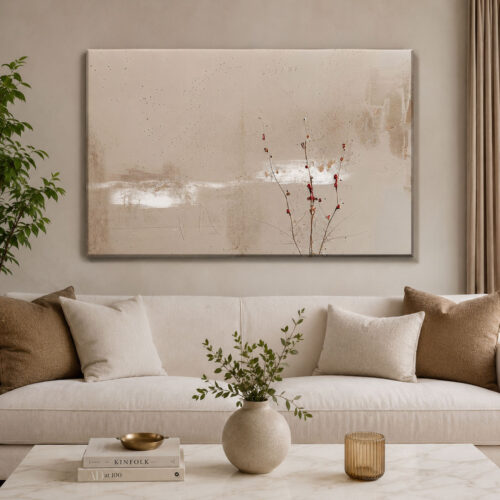 Abstract Beige Art Dekoratif Kanvas Tablo - VOOV2026