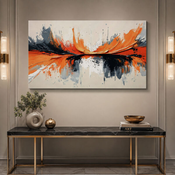 Ateşin Yankısı Dekoratif Modern Soyut Kanvas Tablo - VOOV2040