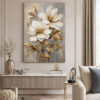 Manolya Dekoratif Soyut Çiçek Kanvas Tablo - VOOV2082