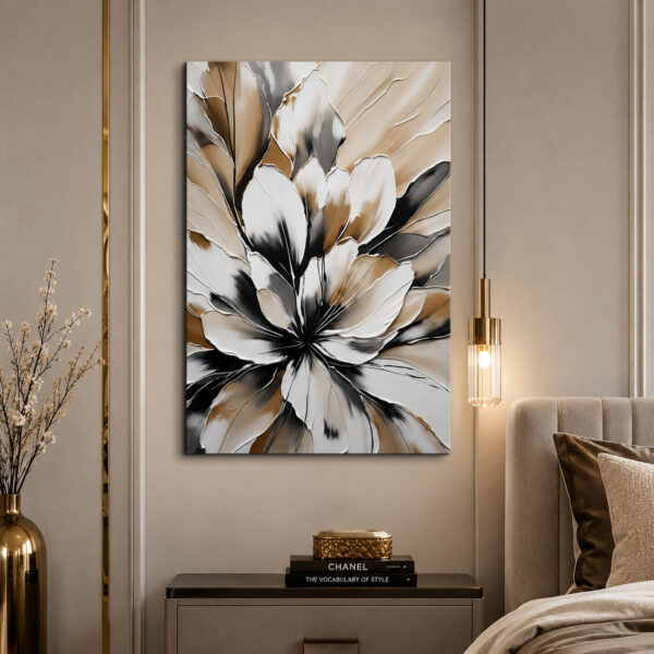 Dekoratif Soyut Çiçek Kanvas Tablo - VOOV2571