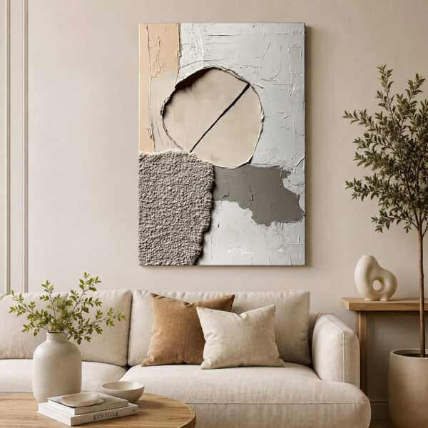 Minimal İzler Dekoratif Soyut Kanvas Tablo - VOOV2659