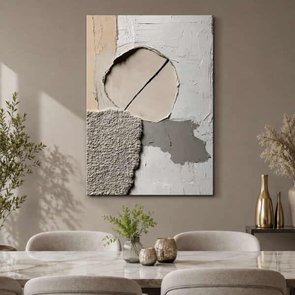 Minimal İzler Dekoratif Soyut Kanvas Tablo - VOOV2659