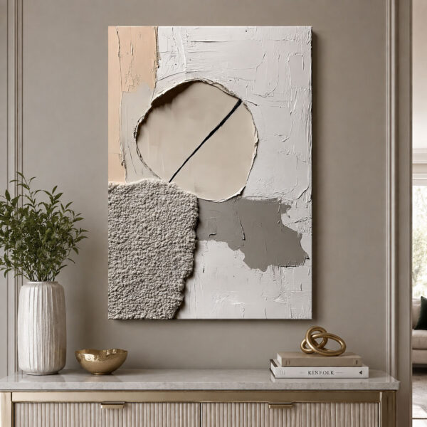 Minimal İzler Dekoratif Soyut Kanvas Tablo - VOOV2659