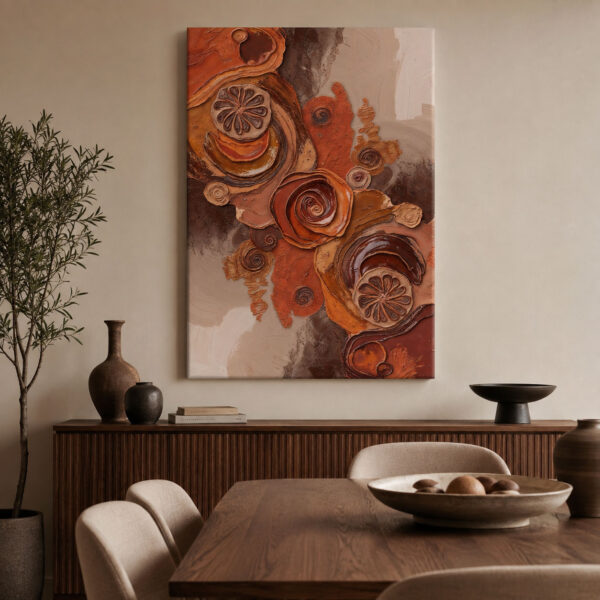 Terra Spiral Dekoratif Soyut Kanvas Tablo - VOOV2668