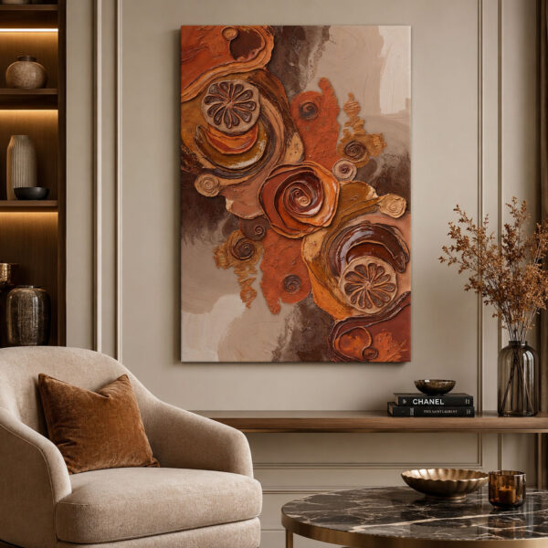 Terra Spiral Dekoratif Soyut Kanvas Tablo - VOOV2668