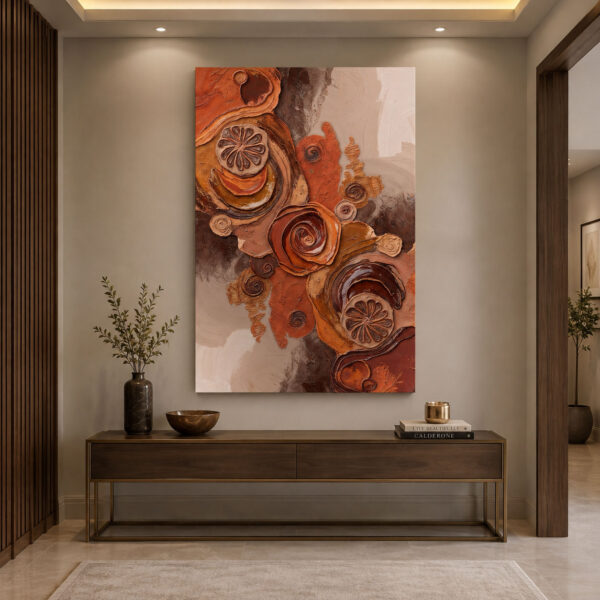 Terra Spiral Dekoratif Soyut Kanvas Tablo - VOOV2668