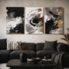 Sonsuz Döngü Kanvas Duvar Tablosu - 3'lü Canvas Tablo Seti - VOOV4198
