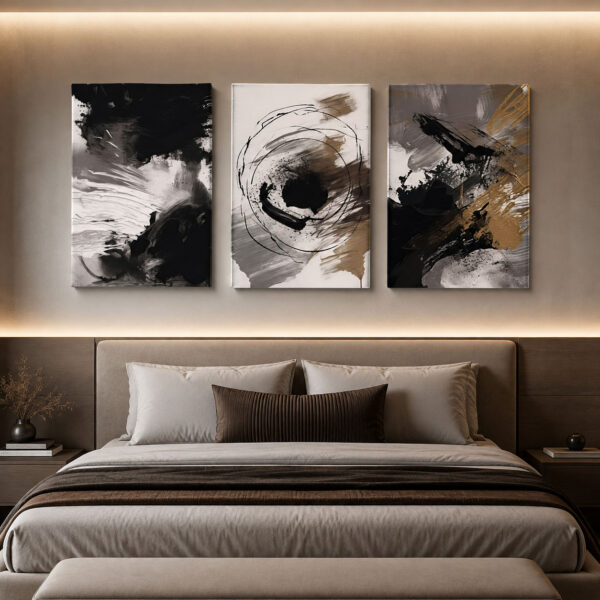Sonsuz Döngü Kanvas Duvar Tablosu - 3'lü Canvas Tablo Seti - VOOV4198