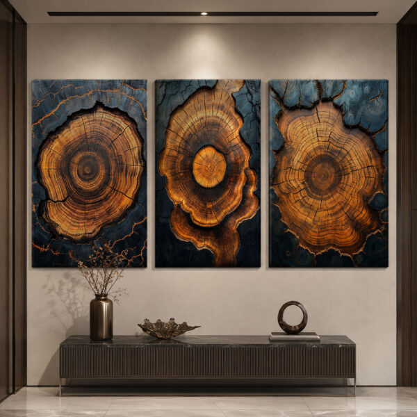 Asırlık İzler Kanvas Duvar Tablosu - 3'lü Canvas Tablo Seti - VOOV4212