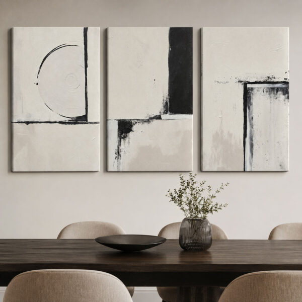 Minimal Denge Kanvas Duvar Tablosu - 3'lü Canvas Tablo Seti - VOOV4274
