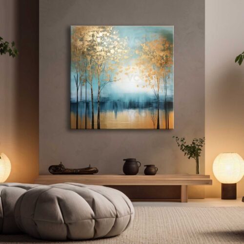 Dekoratif Soyut Ağaçlar Dekoratif Kanvas Tablo - EC1004