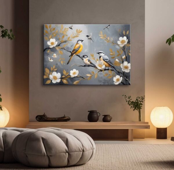 Dekoratif Kuşlar Kanvas Tablo - EC1011