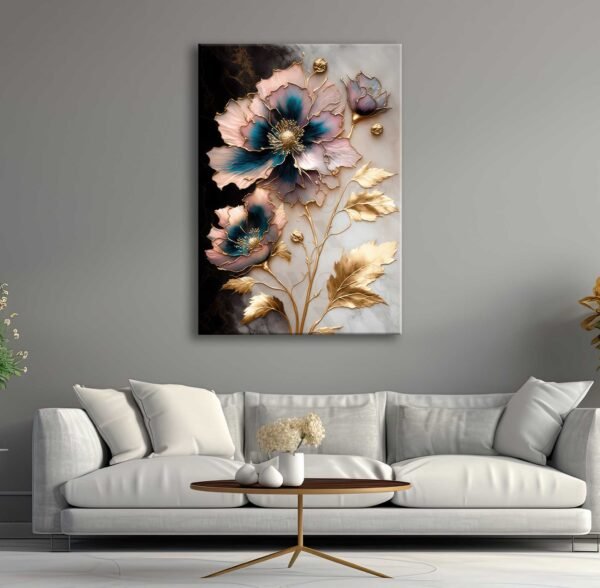 Dekoratif Çiçek Kanvas Tablo - EC1013