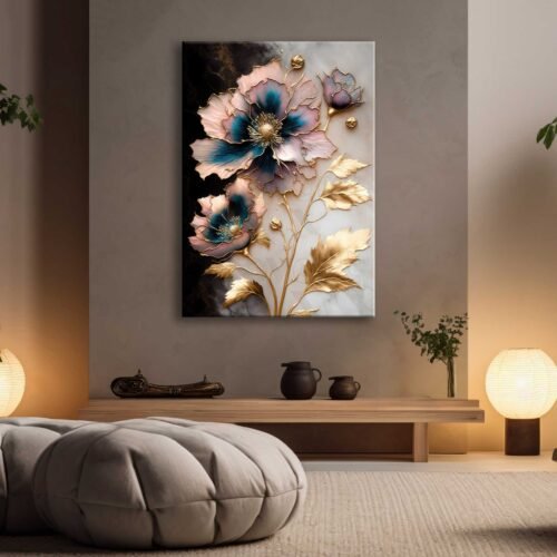 Dekoratif Çiçek Kanvas Tablo - EC1013