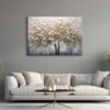 Soyut Altın Yapraklı Ağaç Dekoratif Kanvas Tablo - EC1015