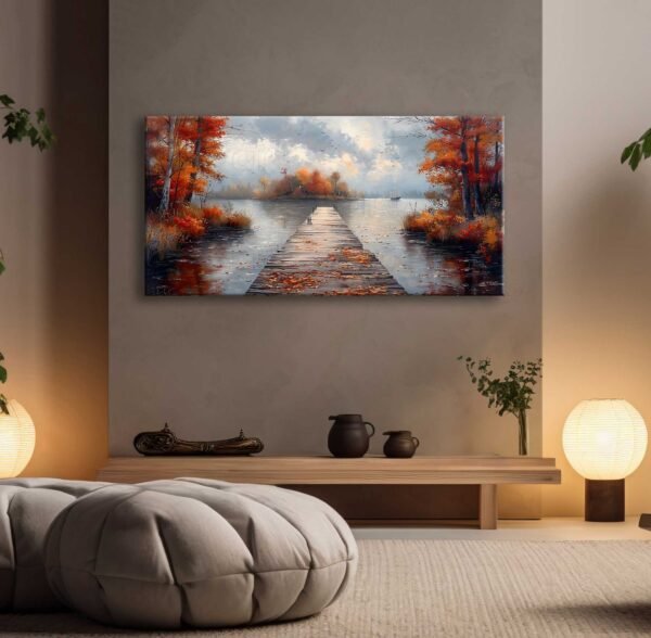 Sonbahar Manzarası Dekoratif Kanvas Tablo - EC1021