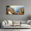 Sahil Kasabası Manzarası Dekoratif Kanvas Tablo - EC1024