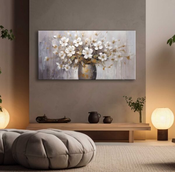 Saksıda Çiçekler Dekoratif Kanvas Tablo - EC1025