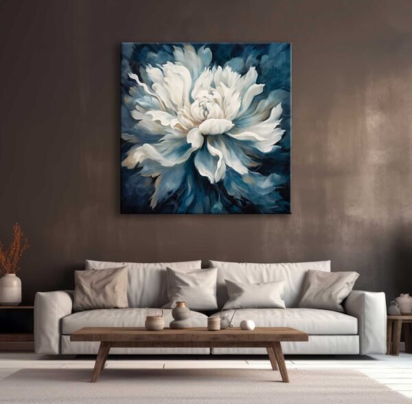 Dekoratif Soyut Çiçek Kanvas Tablo - EC1029