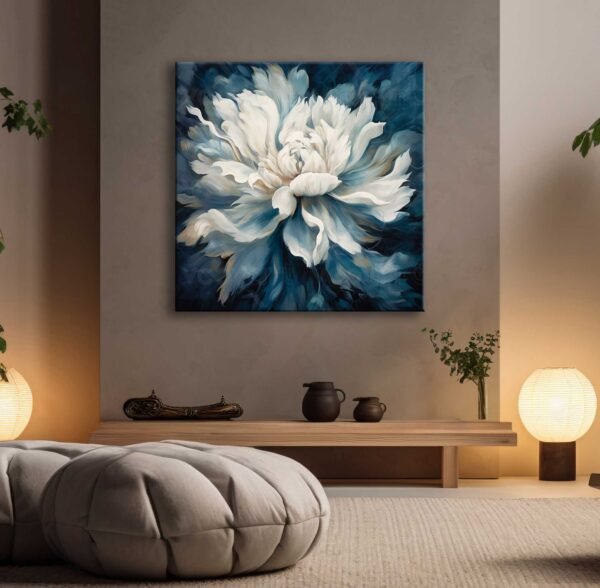 Dekoratif Soyut Çiçek Kanvas Tablo - EC1029