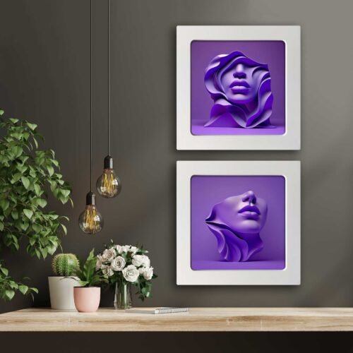 Kompakt Çerçeveli Dekoratif Tablo Seti ( 30x30cm 2 Adet ) - EW1091