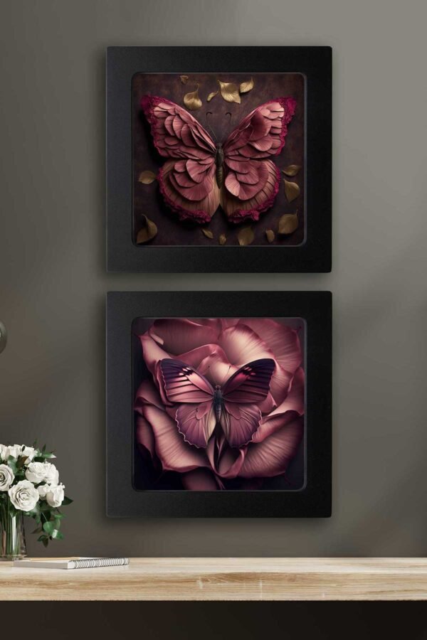 Kompakt Çerçeveli Dekoratif Tablo Seti ( 30x30cm 2 Adet ) - EW1092