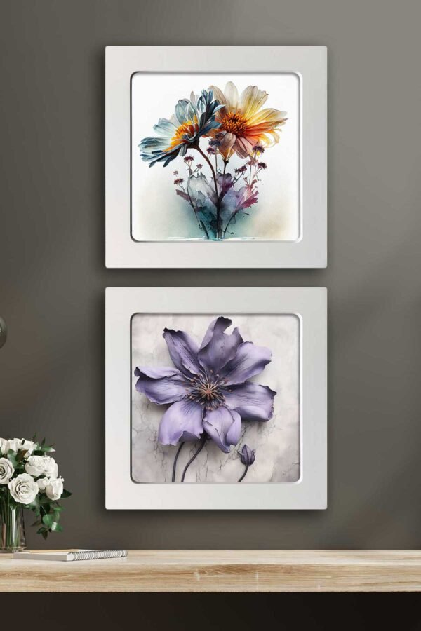 Kompakt Çerçeveli Dekoratif Tablo Seti ( 30x30cm 2 Adet ) - EW1094