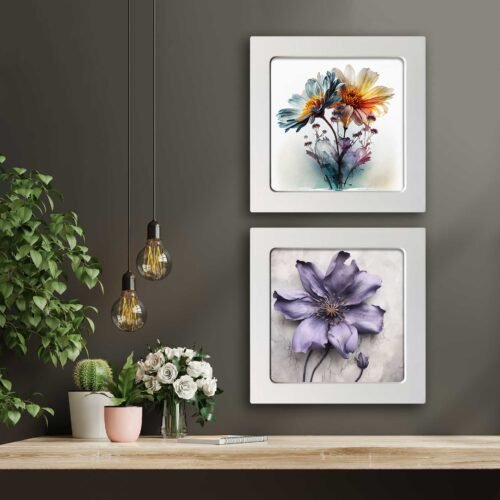 ew1094.jpg Kompakt Çerçeveli Dekoratif Tablo Seti ( 30x30cm 2 Adet ) - EW1094